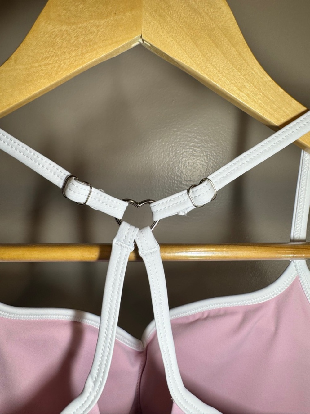 Light Pink Strappy Bralette with White Trim - Picture 4 of 5